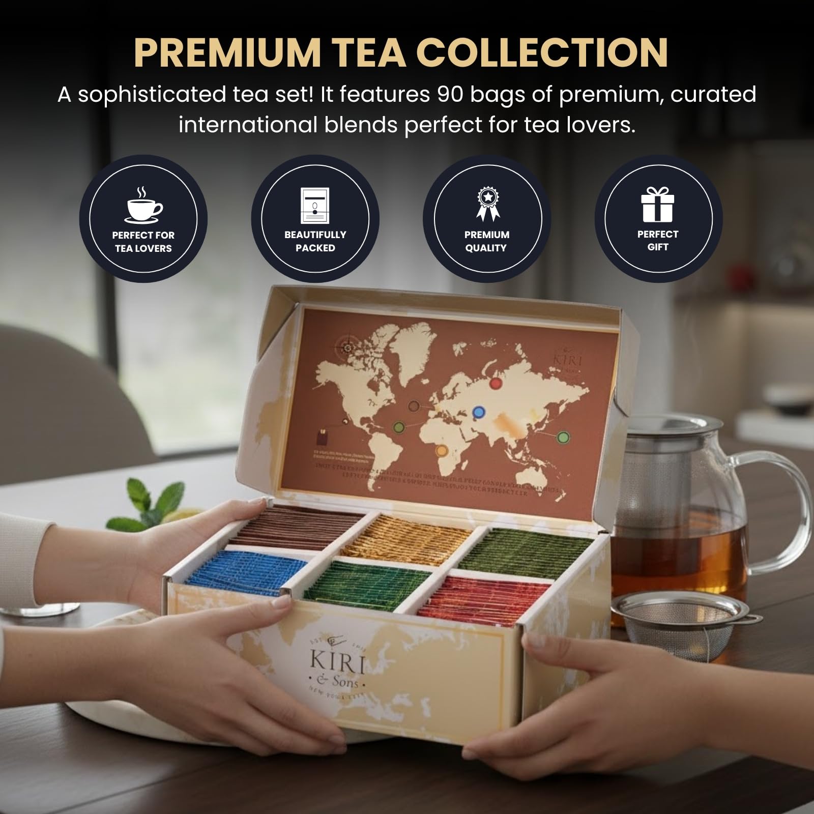 Kiri & Sons pouring hot water over a tea bag to highlight proper steeping benefit