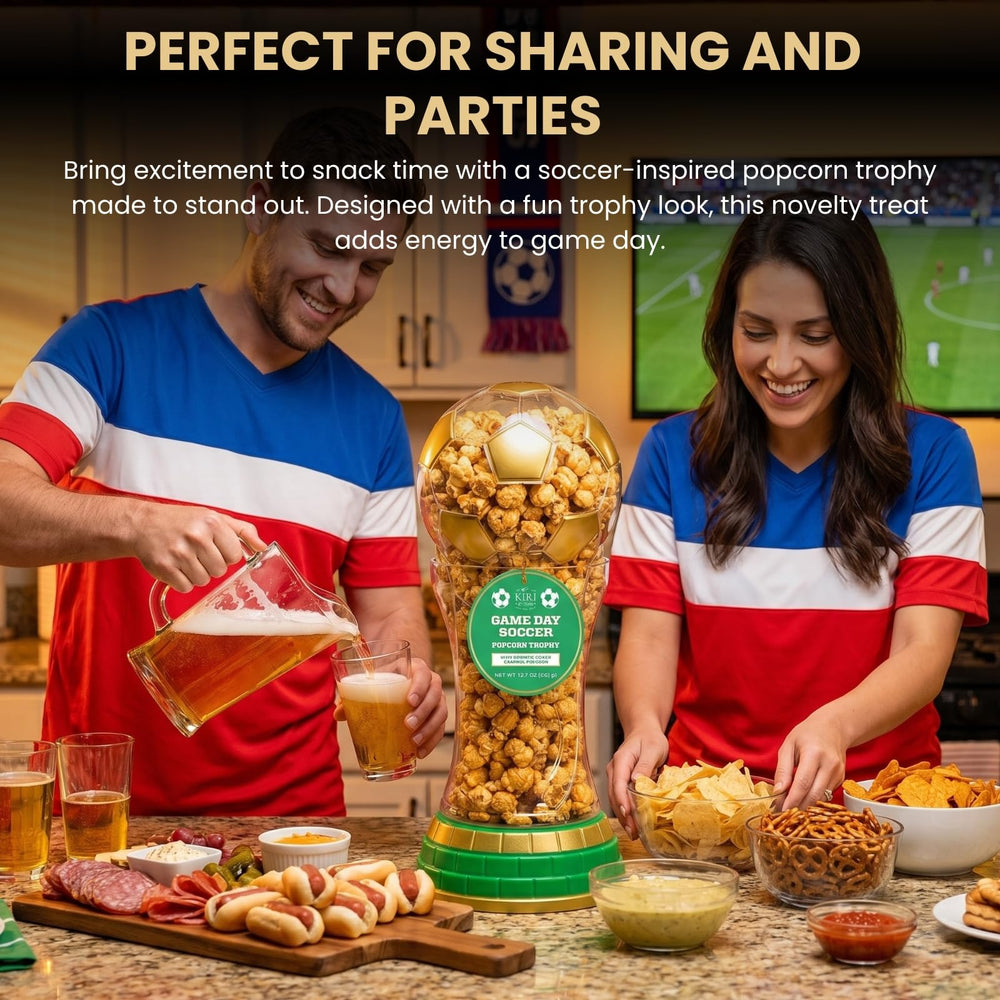 Kiri & Sons side profile of trophy-style popcorn container for display use