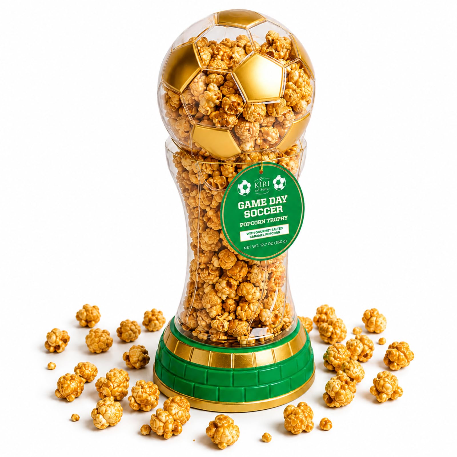 Kiri & Sons front packaging showing trophy shape and instant game-day appeal
