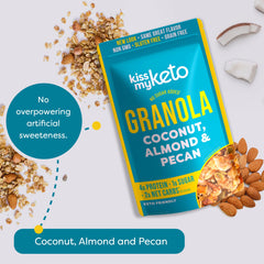 Kiss My Keto spoon with yogurt and granola for high-fat breakfast
