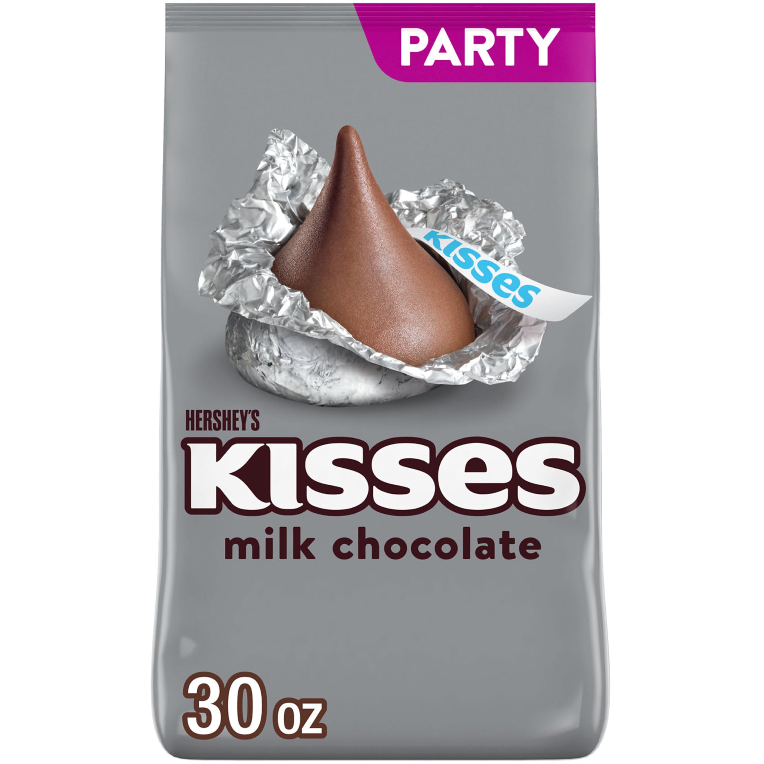 HERSHEY'S KISSES front packaging showing brand and bulk size benefit