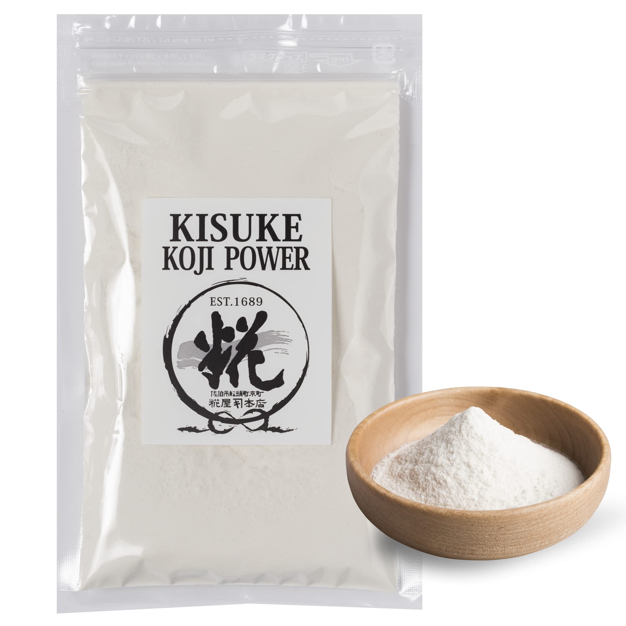 KISUKE KOJI POWER jar front view showing package and brand for pantry benefit