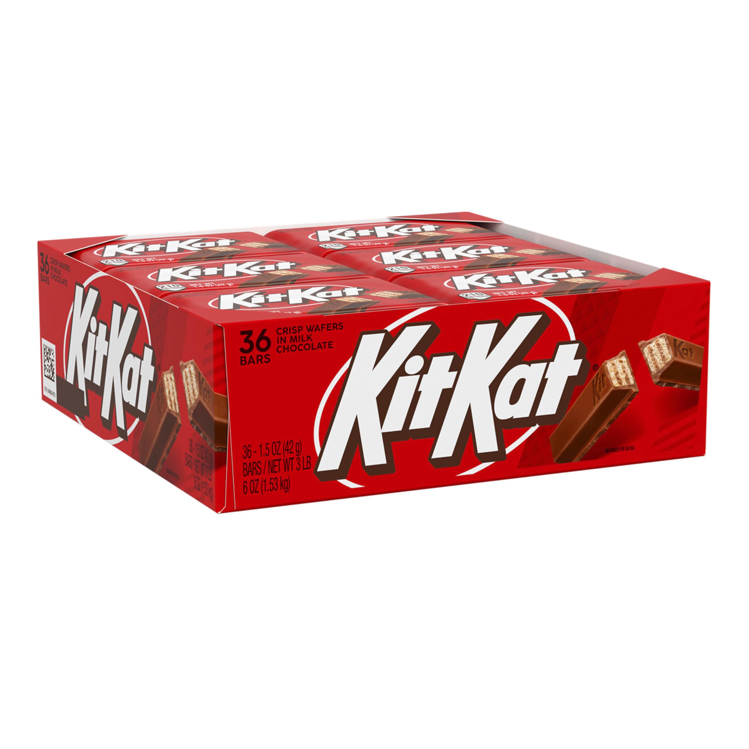 Kit Kat bar broken to show wafer layers and satisfying crispy texture