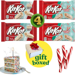 Kit Kat gift box front view showing peppermint and birthday cake bars, ideal for gifting