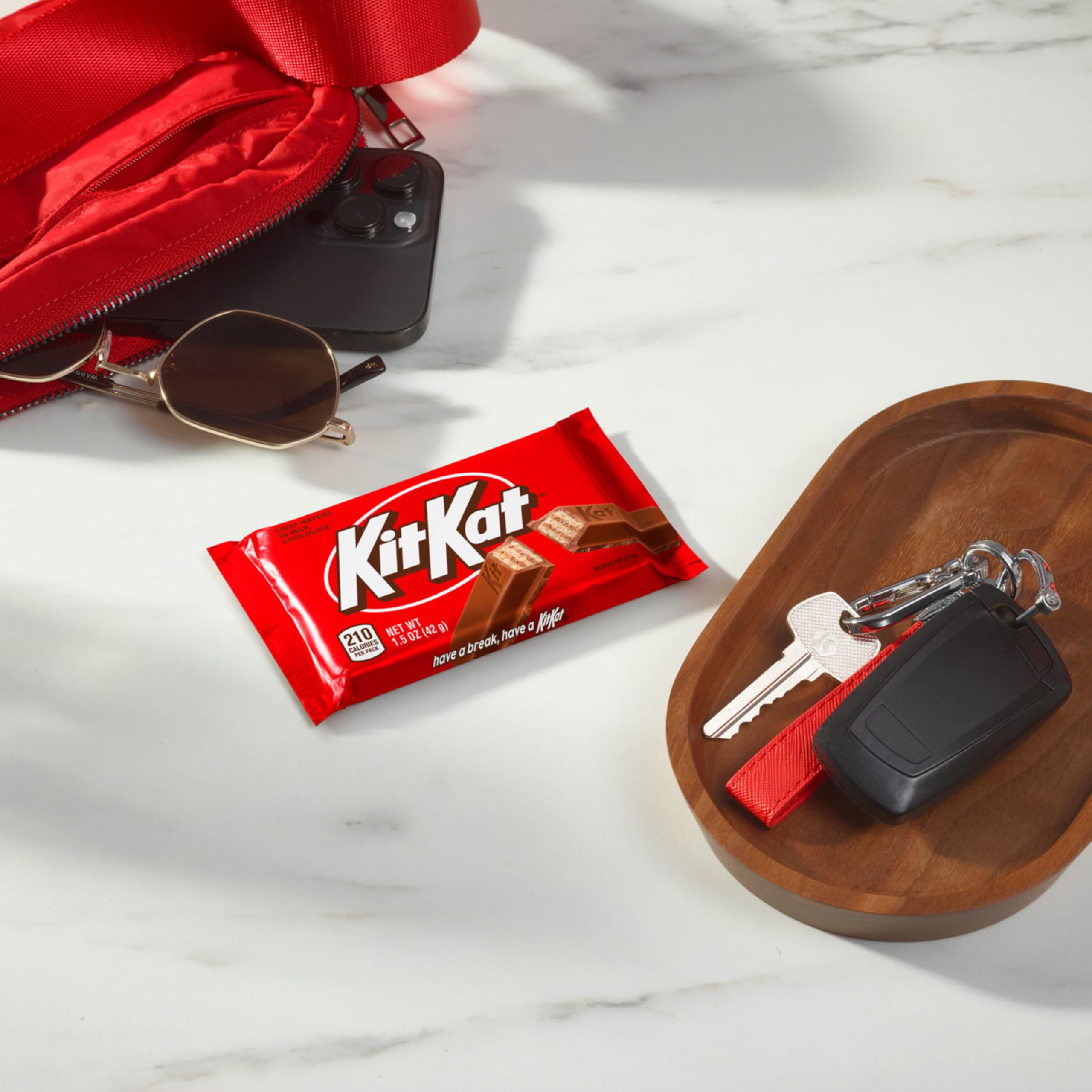 Kit Kat wrapper label closeup showing kosher certification and trust