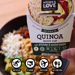 Kitchen & Love mango flavor cup held in hand demonstrating portion control