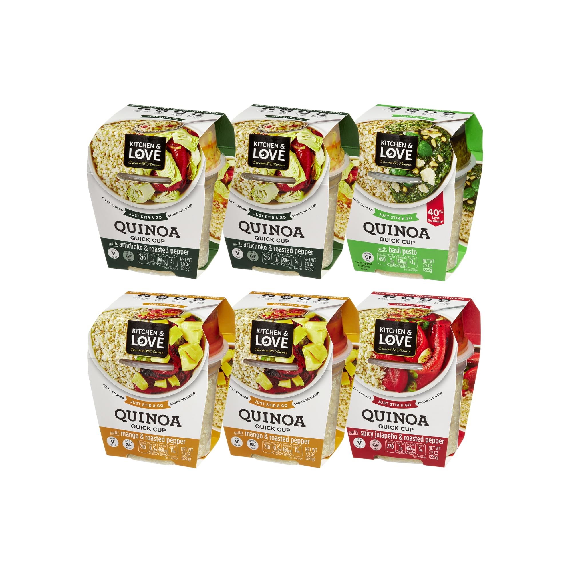 Kitchen & Love front packaging showing six-cup variety box and convenience