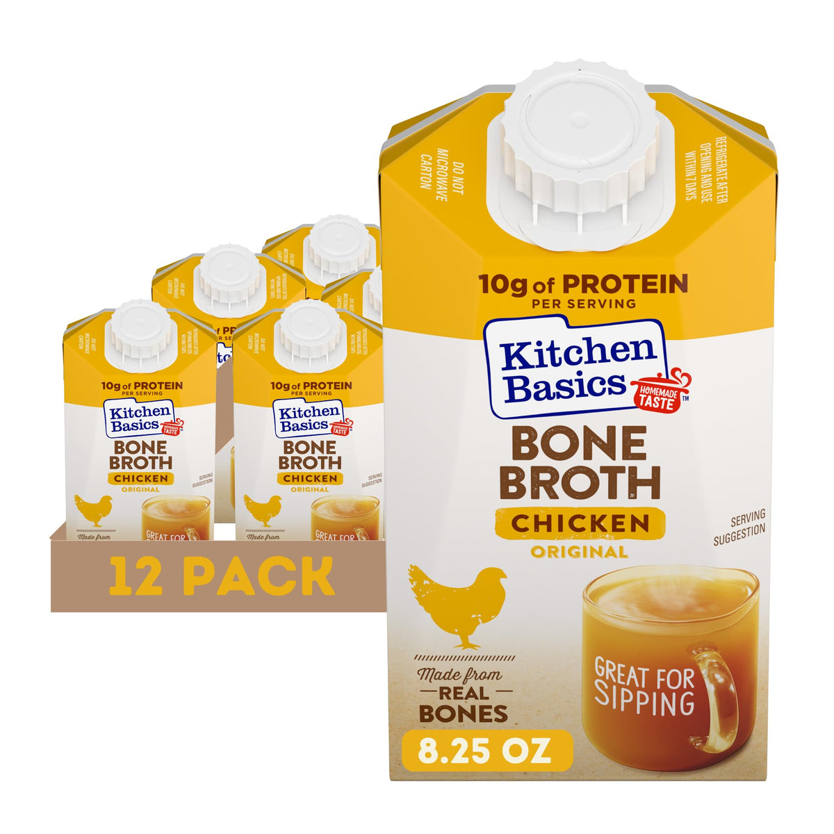 Kitchen Basics front carton view showing brand and easy-use benefit