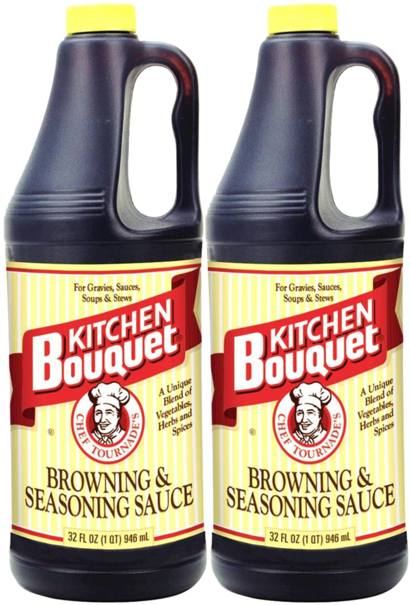 Kitchen Bouquet front packaging showing two 32 ounce bottles for pantry convenience