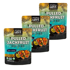 Kitchen & Love front packaging showing organic jackfruit and benefits