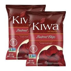 Kiwa front packaging showing crisp beetroot chips and brand for shelf appeal