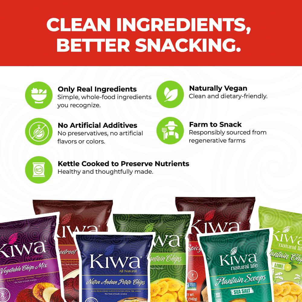 Kiwa chips on a table with dip, showcasing versatile snacking occasions