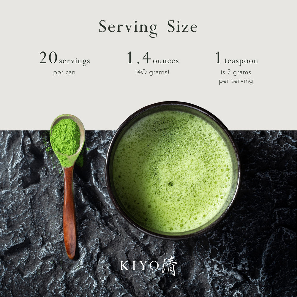 Kiyo Matcha label closeup showing Uji origin and craft details for provenance clarity