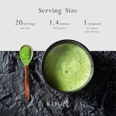 Kiyo Matcha latte in a glass cup illustrating creamy texture and rich umami flavor