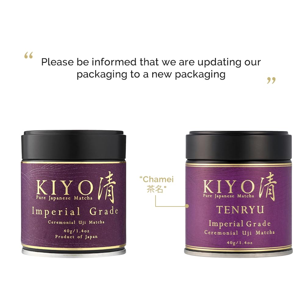 Kiyo Matcha whisked in a bowl with chasen producing creamy froth for ceremonial quality