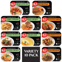 KJ Poultry front packaging showing 10-pack variety and convenience