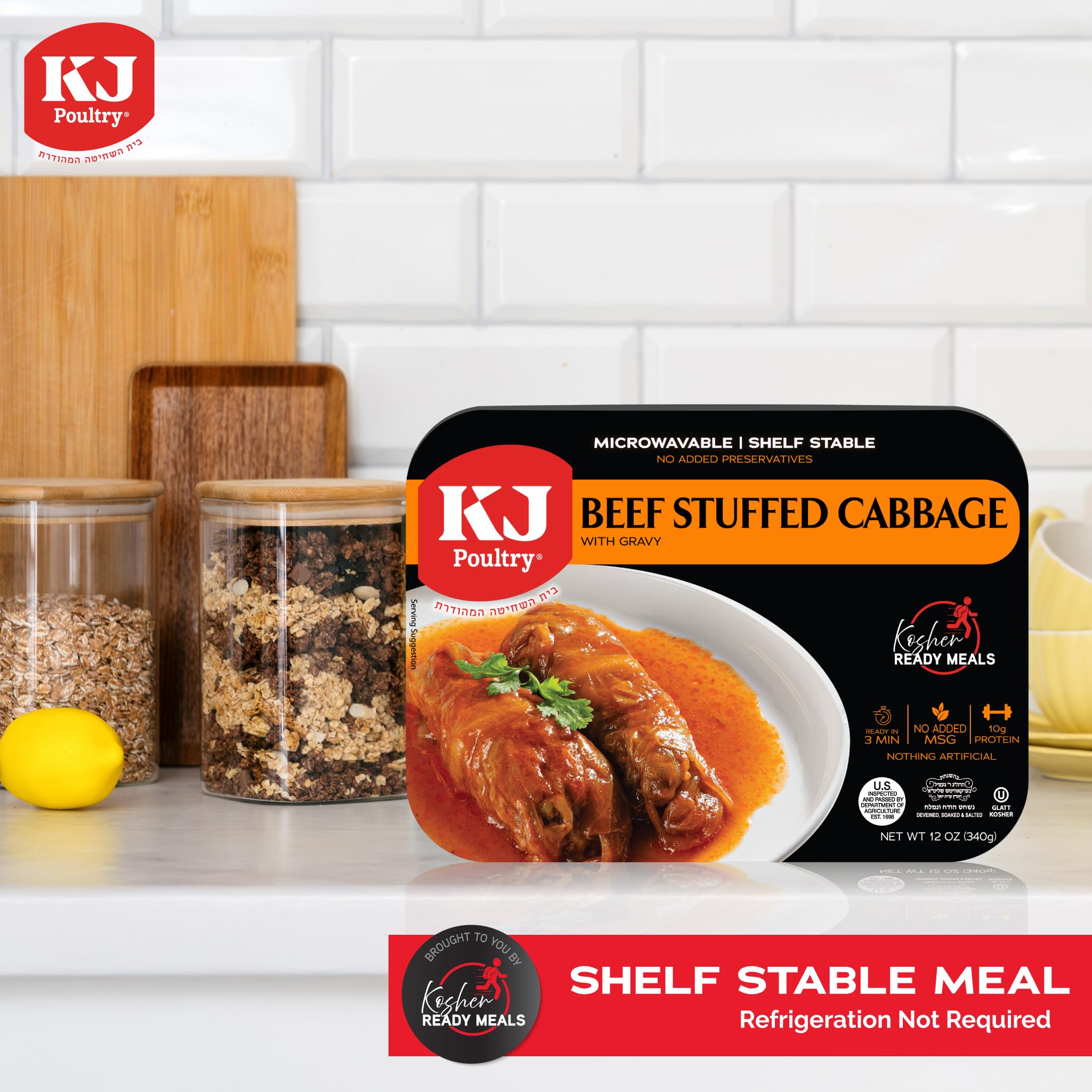 KJ Poultry microwave-ready tray being prepared, fast heating convenience benefit