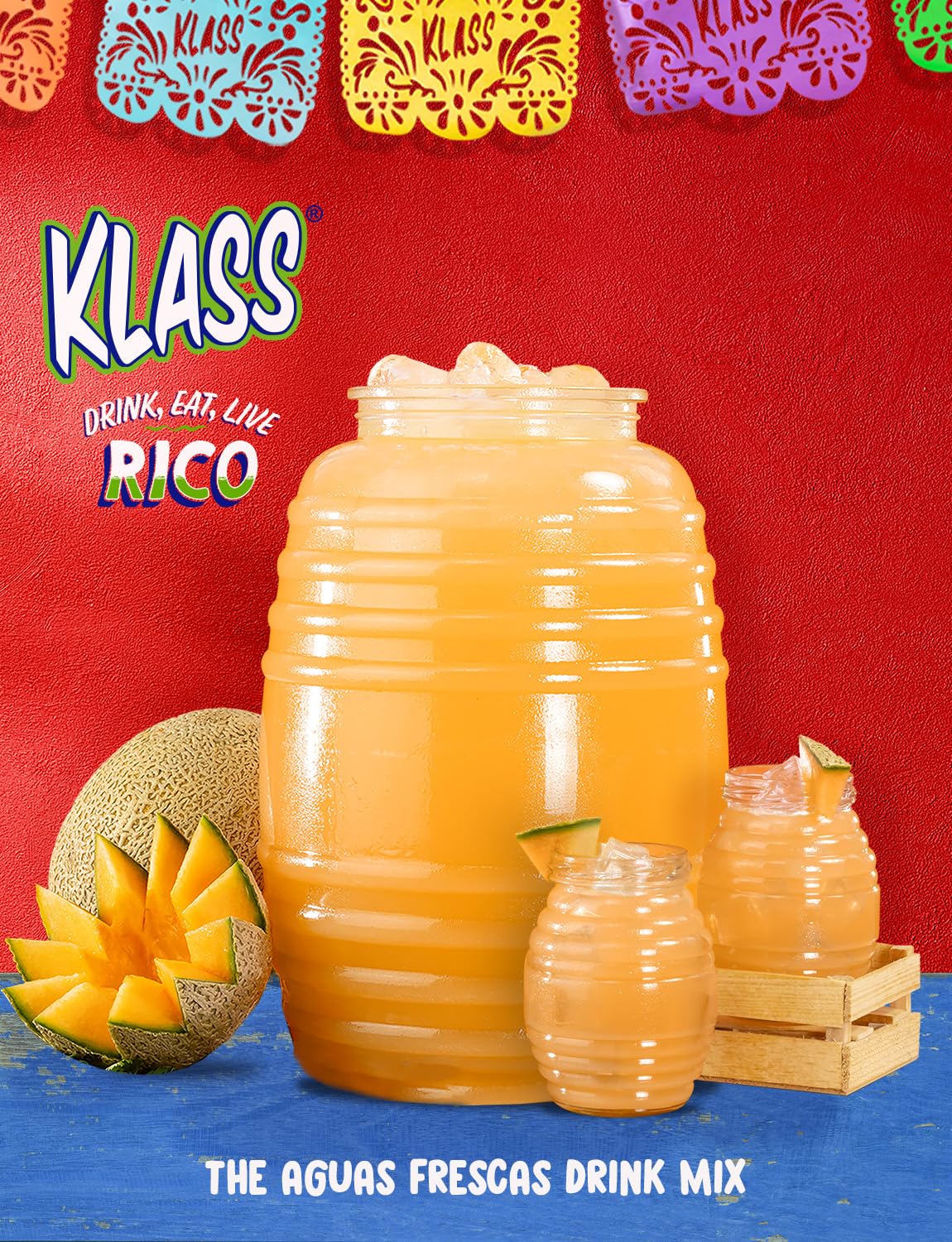 Klass Aguas Frescas resealable pouch open highlighting convenient storage