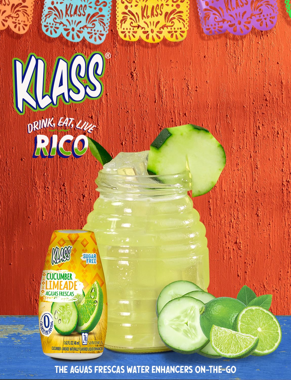 Klass Aguas Frescas being added to water at the gym for refreshing taste