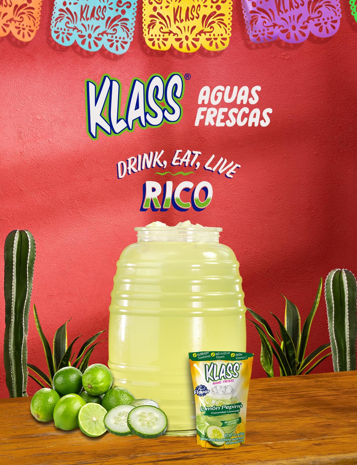 Klass Aguas Frescas lifestyle table setting for family serving convenience
