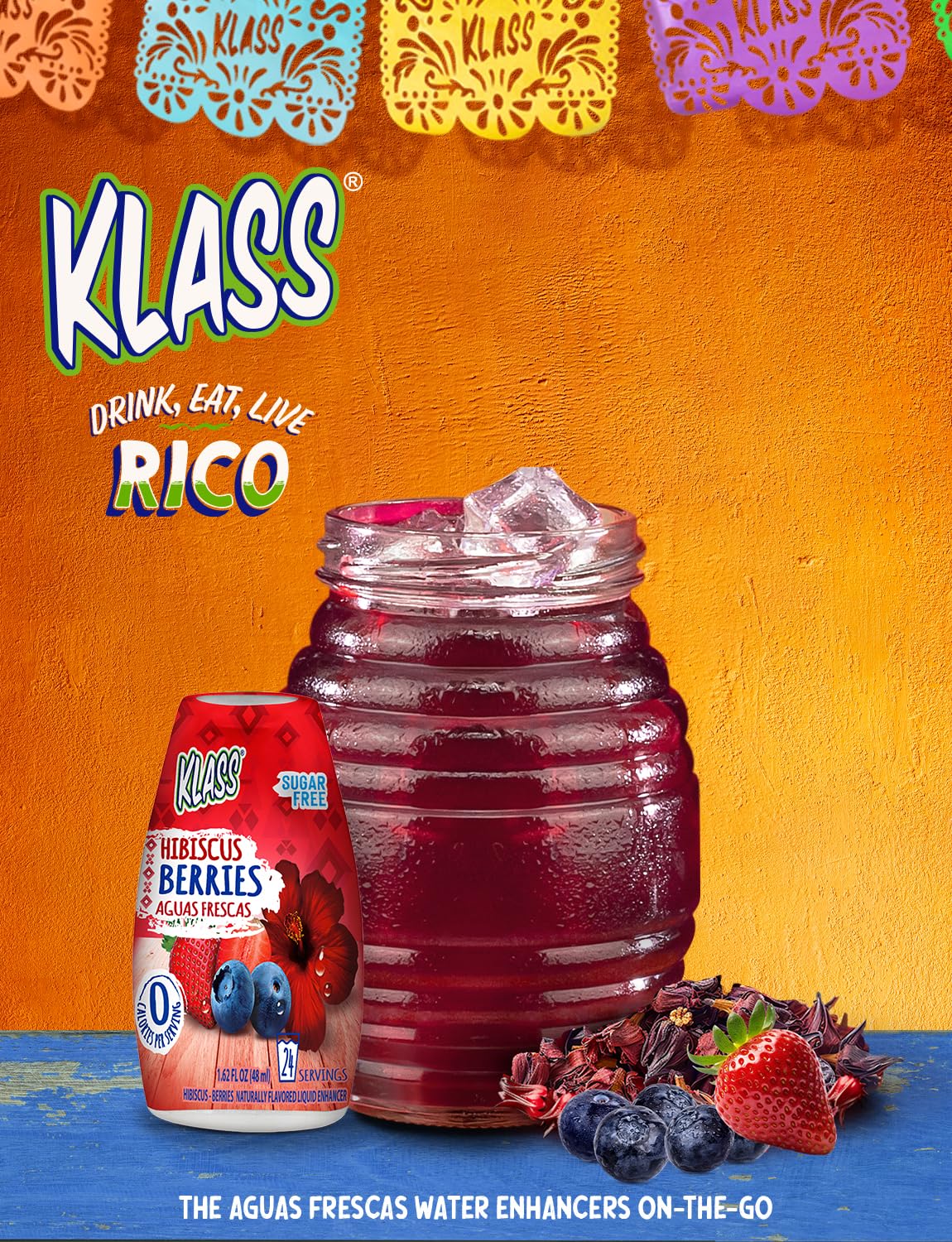 Klass Aguas Frescas being squeezed into a water bottle for on-the-go flavor