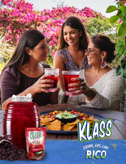 Klass Aguas Frescas hibiscus pitcher prepared for family serving and hydration