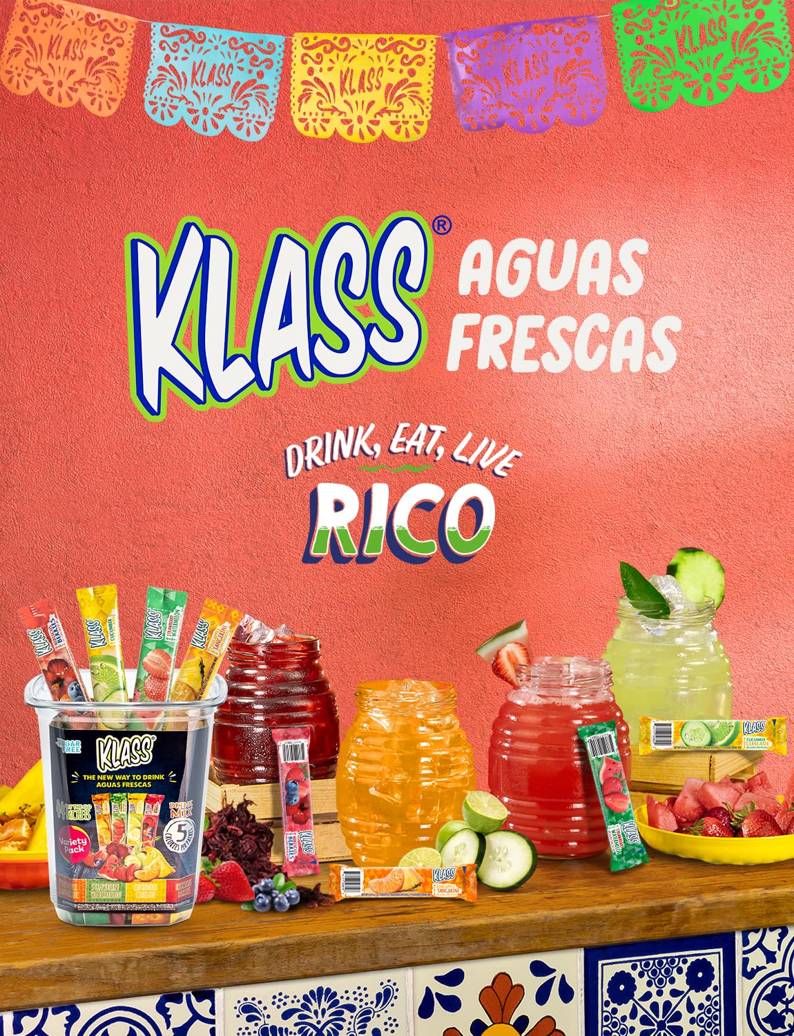 Klass Aguas Frescas nutrition label close-up showing sugar-free ingredient clarity