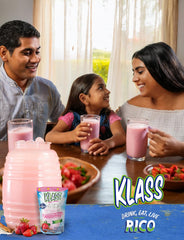 Klass Aguas Frescas pitcher served with ice and strawberries for refreshment