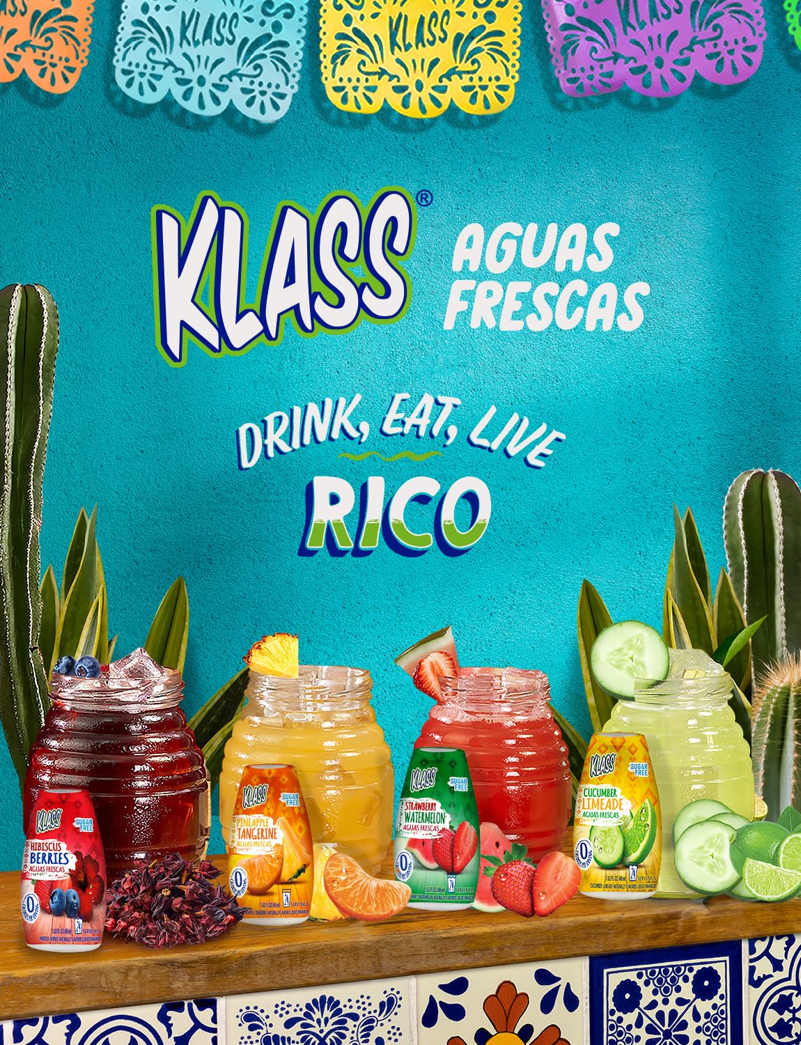 Lifestyle scene with Klass bottles at a park picnic showing refreshing fruit flavor for outdoor hydration