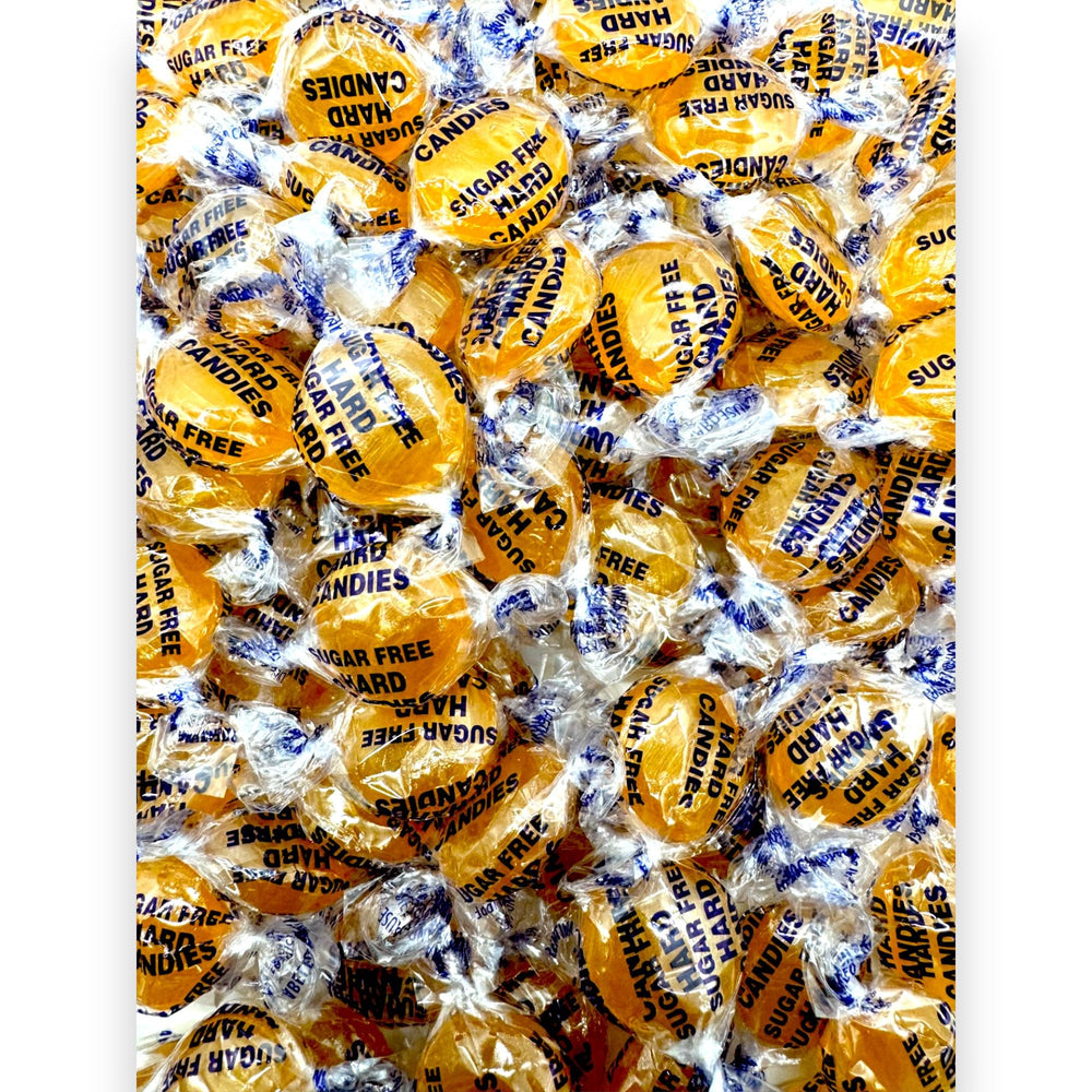 KLUB BULK several unwrapped butterscotch pieces on a table for portion view
