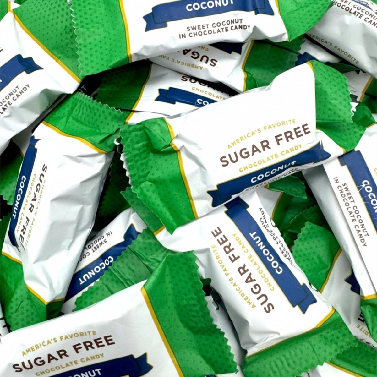 KLUB BULK front packaging showing coconut-filled chocolates and portion size benefit