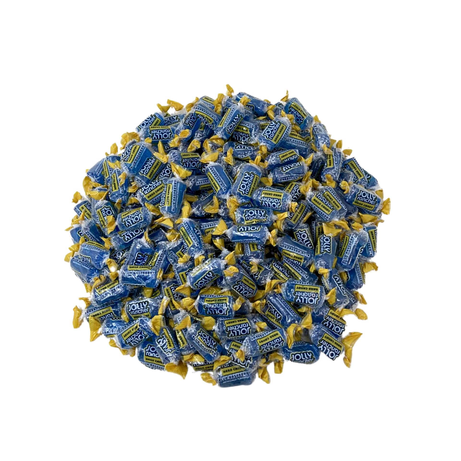 KLUB BULK bag front showing blue raspberry candies and clear branding for easy identification