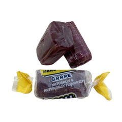 KLUB BULK close-up of individually wrapped grape candies highlighting freshness