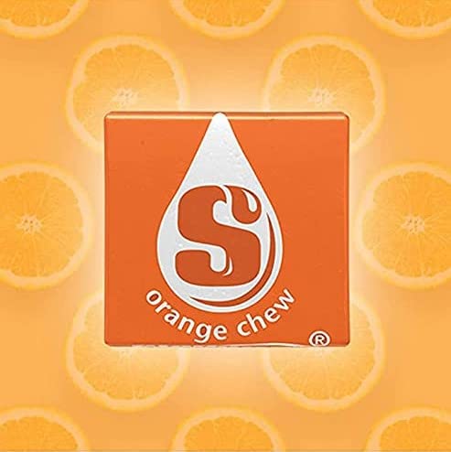 KLUB BULK portion of orange candies on a small plate illustrating serving size