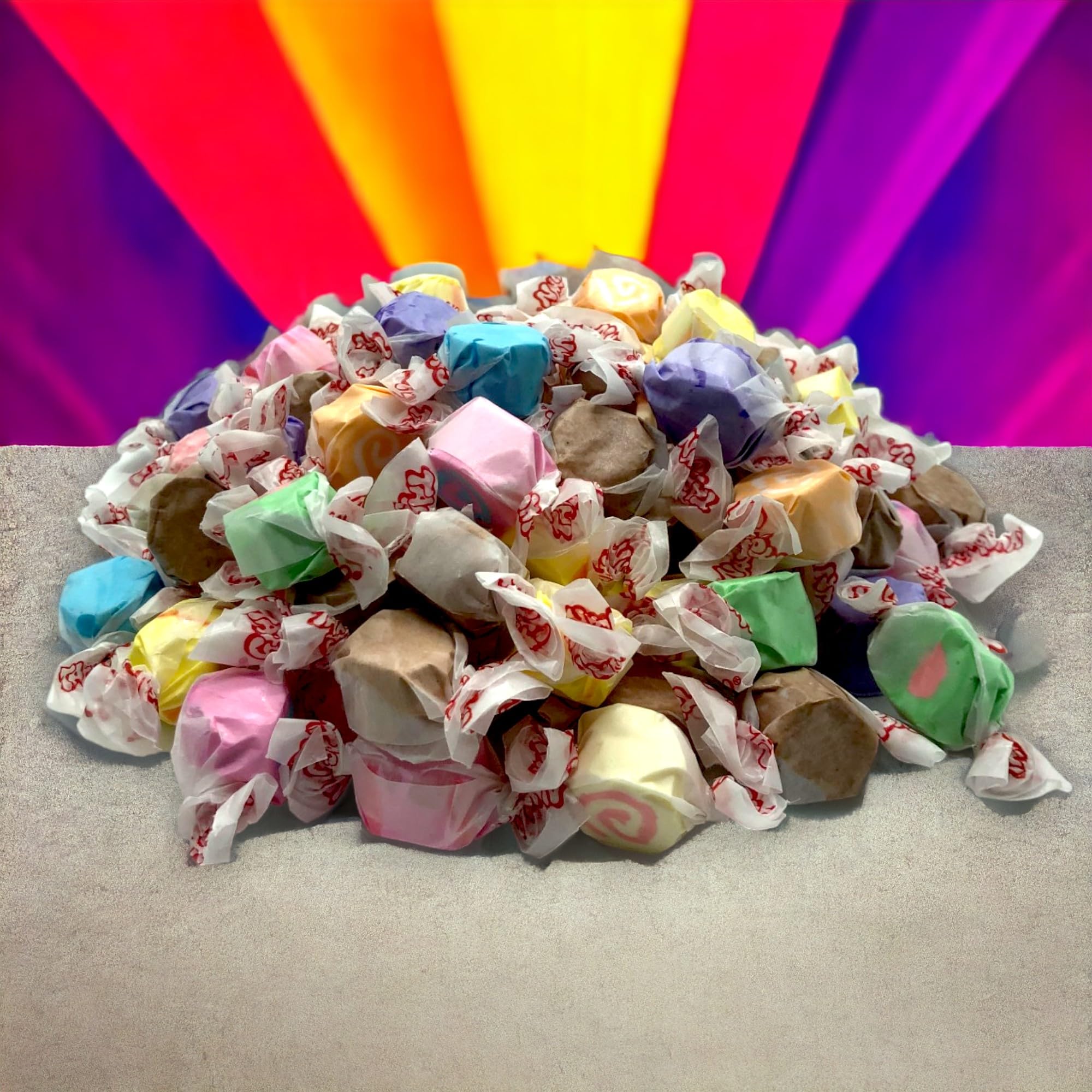 Macro view of a single Klub Bulk taffy piece texture, demonstrates soft chew appeal