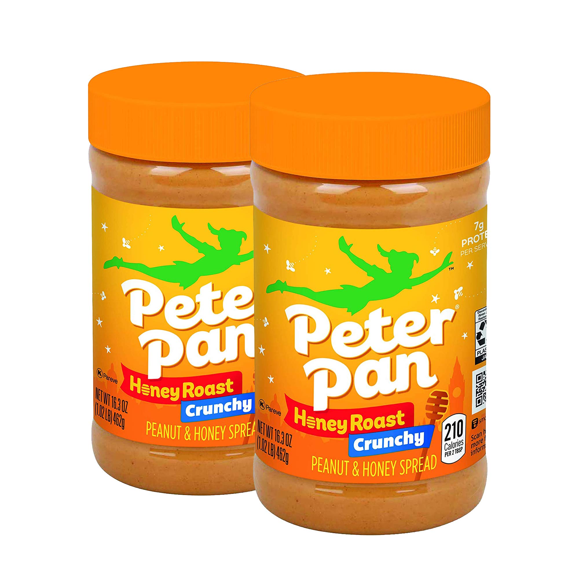 KMWA Peter Pan jar front view showing label and size, clear product identity and convenience