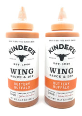 KINDER'S front packaging showing two 14.2oz bottles and clear label for convenience