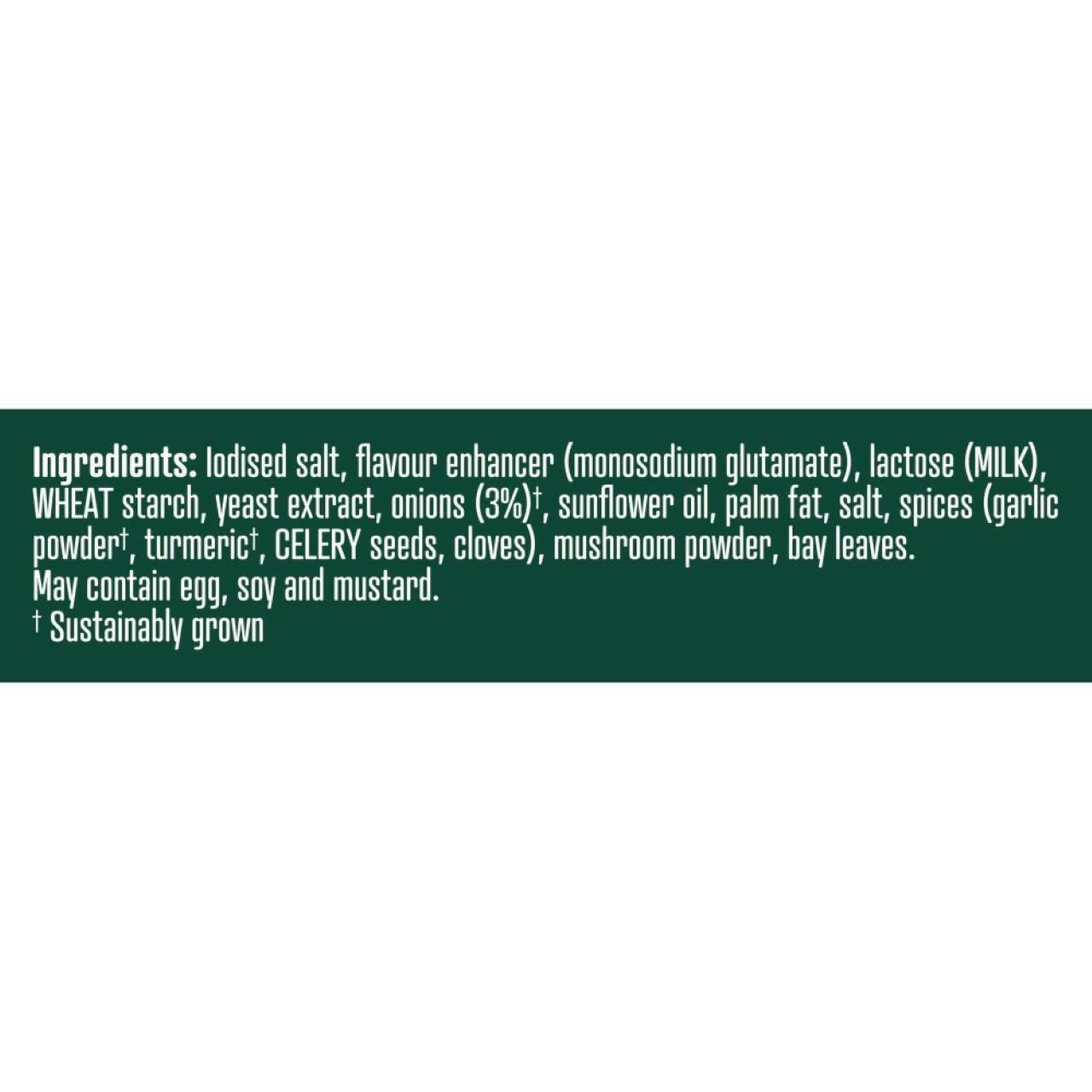 Knorr Aromat granular contents texture closeup, benefit consistent seasoning distribution