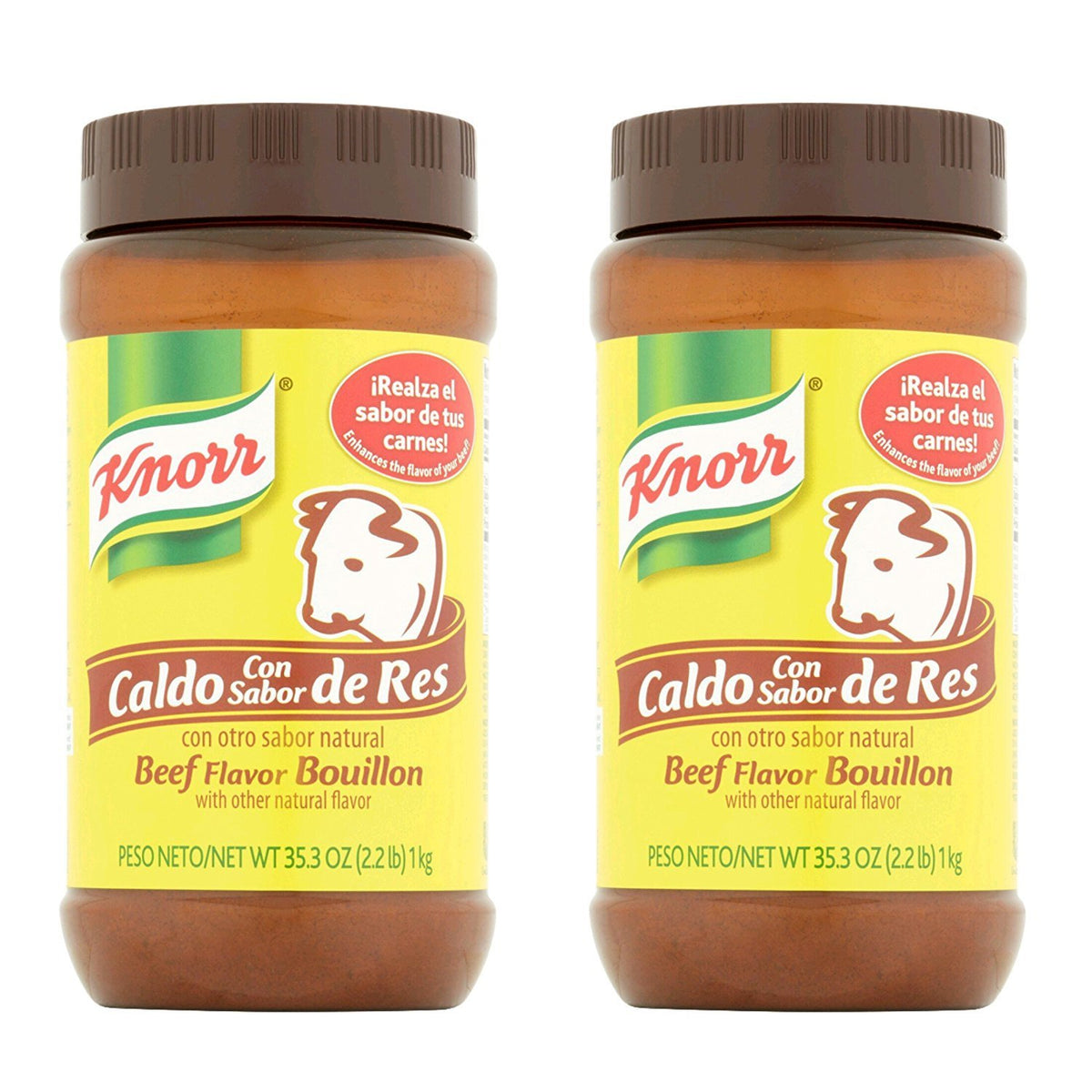 Knorr front packaging showing family-size 35.3 oz jars and clear label benefits