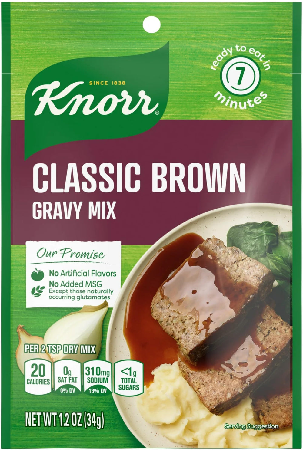 Knorr front packaging showing six packets and clear serving suggestion benefit