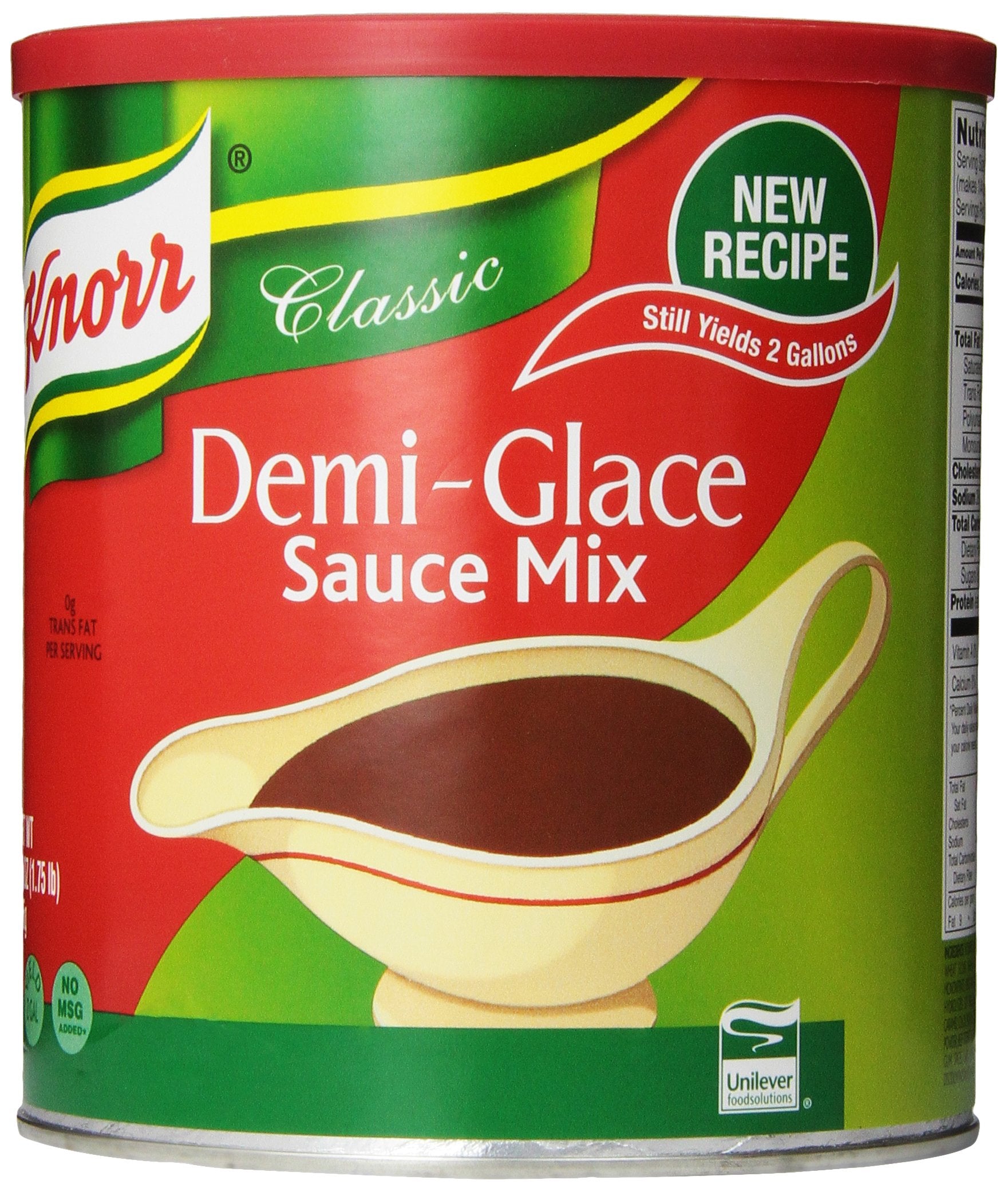 Knorr demi-glace canister front showing label and size for easy storage