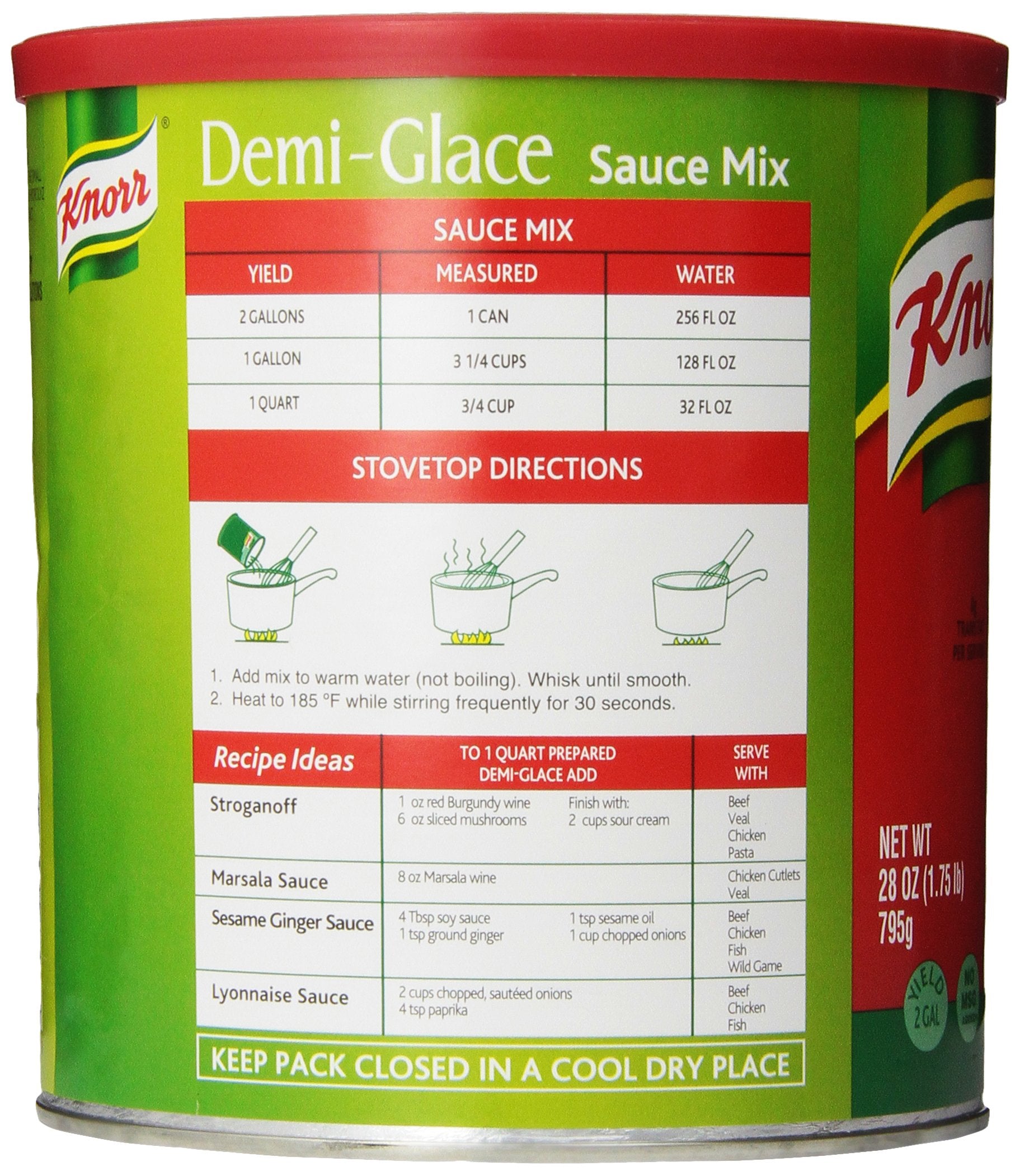 Knorr demi-glace powder close-up texture showing fine granules for quick dissolving