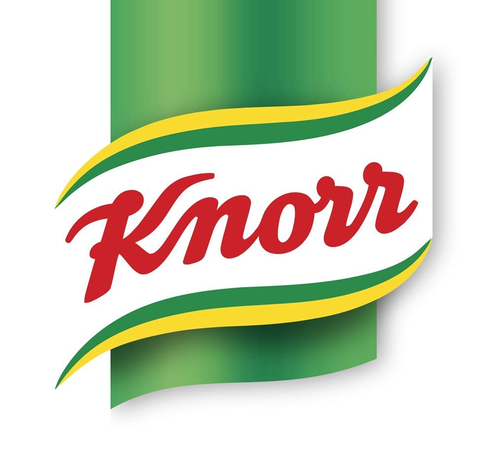 Four Knorr Schweinebraten packs in a kitchen setting for pantry-ready convenience