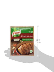 Rich brown sauce poured from pan with Knorr label visible adding savory flavor