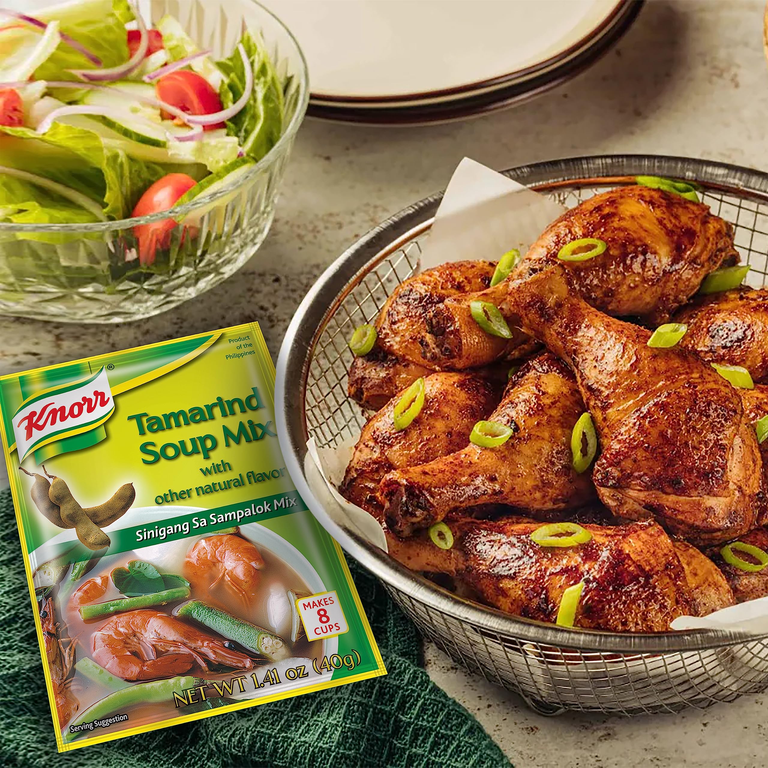 Bowl of sinigang prepared with Knorr mix garnished and served