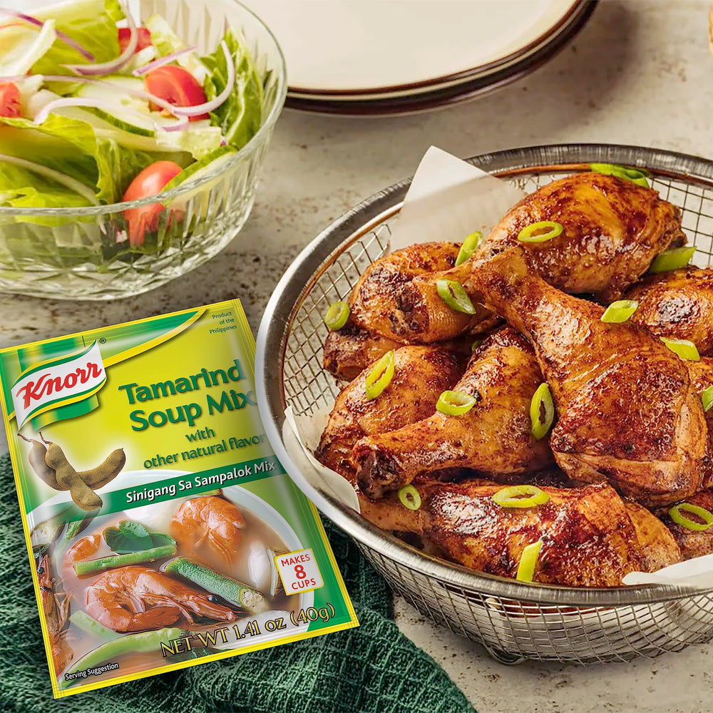 Bowl of sinigang prepared with Knorr mix garnished and served
