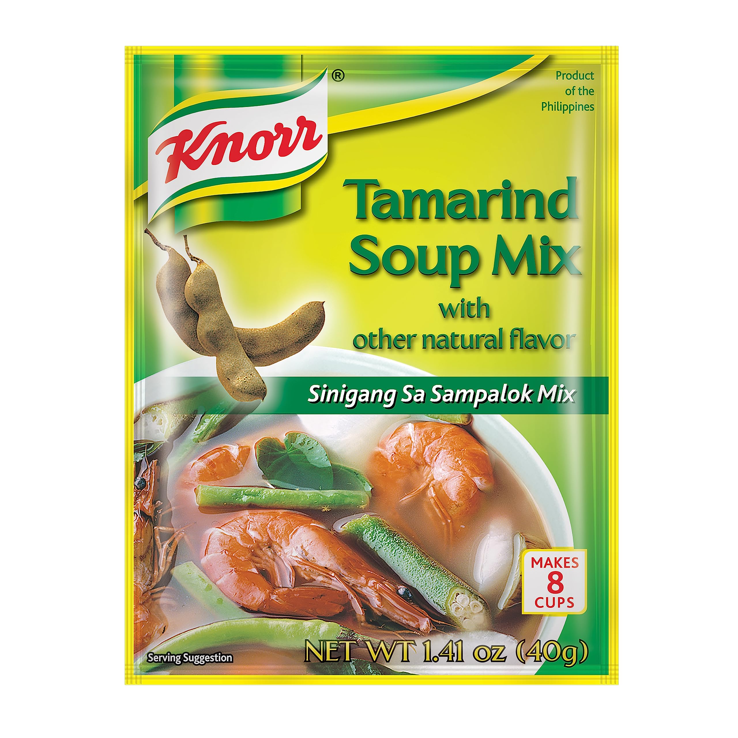 Close-up of Knorr tamarind packet texture and clear ingredient callout