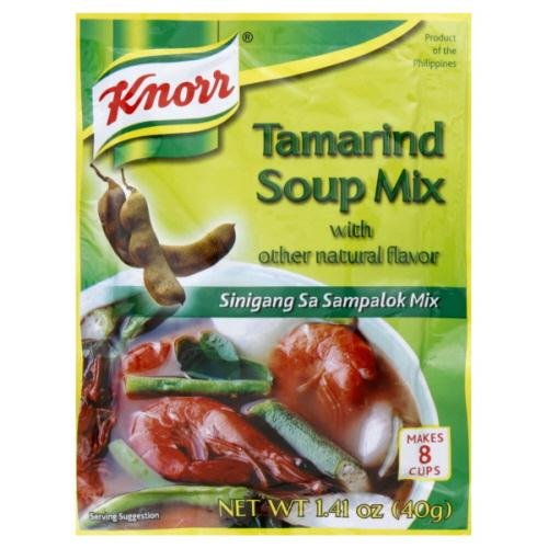 Unilever Knorr tamarind soup mix front packaging showing sachet and branding for quick sinigang