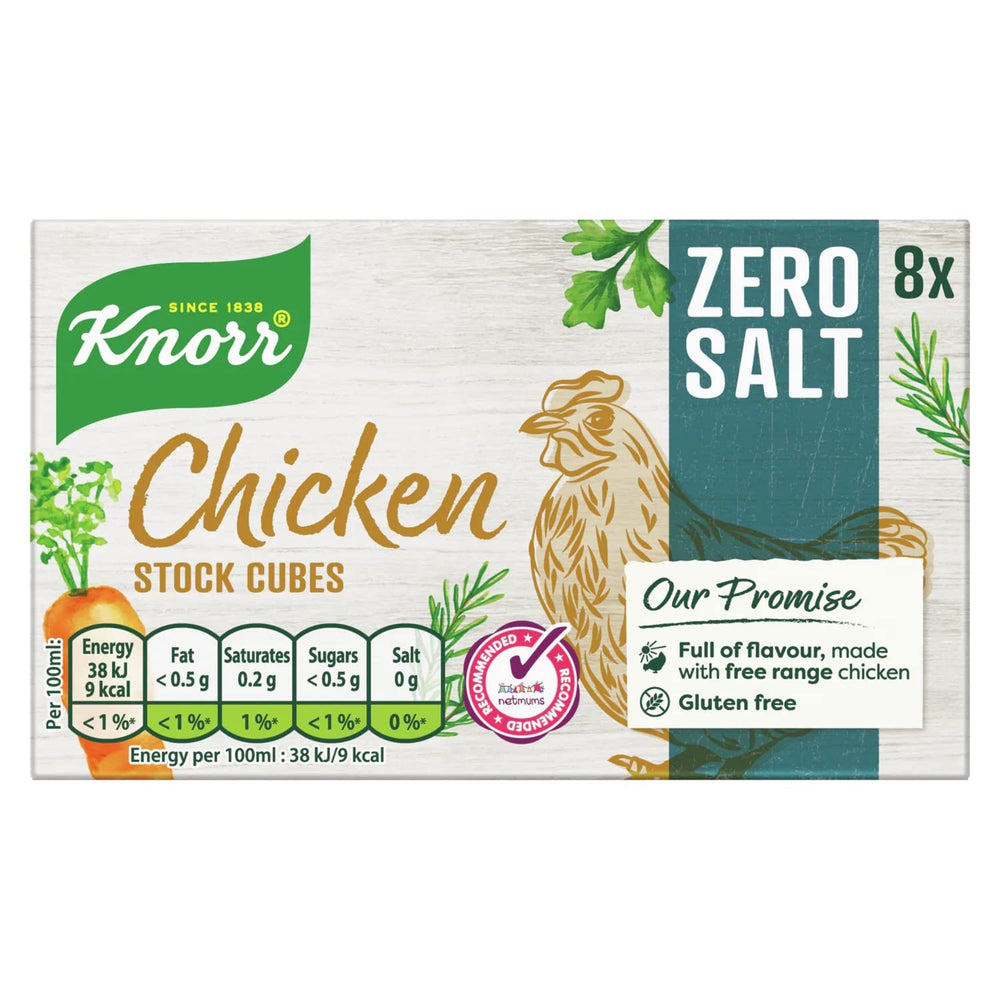 Knorr Zero Salt Chicken cube dissolved into pot to add rich flavor while controlling salt