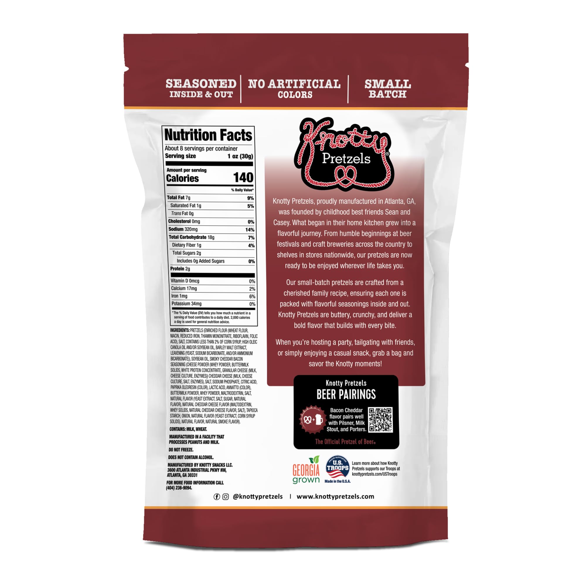 Knotty Pretzels open resealable bag detail preserving crunch and convenience for on-the-go snacking